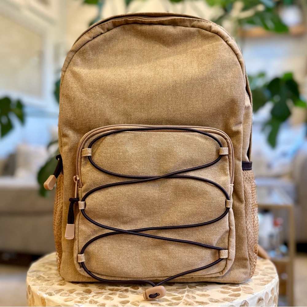 NWT Tan Canvas Backpack